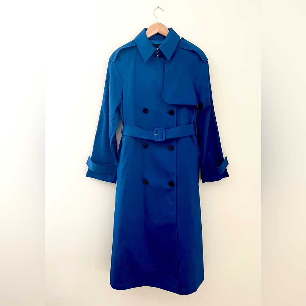 THEORY NWT blue removable lined trench coat S